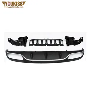 Hot Selling Auto Car Parts Rear Lip With For Benz W205 Modified C63 Sport Model Rear Diffuser With Black Silver Exhaust Pipes