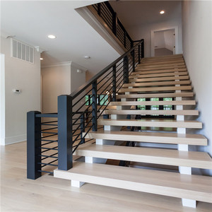 Ace <span class=keywords><strong>Escalier</strong></span> flottant préfabriqué en acier au carbone moderne Mono Beam <span class=keywords><strong>Escalier</strong></span> en bois de hêtre et de chêne <span class=keywords><strong>Escalier</strong></span> d'intérieur Design pour maisons - Product Image 4