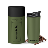 Mug à café isotherme en acier inoxydable écologique sans BPA de 450 ml avec couvercle anti-fuite, isolation thermique de 6 à 12 heures, facile à transporter, design classique