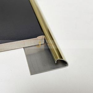 Perfil de Acero Inoxidable Pulido Personalizado EX146 para Piso, Moldura Moderna con Borde en Forma de Arco para Interiores Elegantes, Accesorios Metálicos para Azulejos - Product Image 1