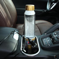Tasse chauffante en verre de 280 ml avec contrôle numérique de la température 12V/24V, bouteille d'eau électronique pour voiture, idéale pour faire bouillir l'eau en voyage