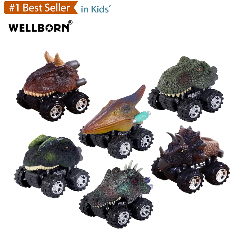 Распродажа, обучающая модель игрушки, 6 шт., фрикционная игрушка-динозавр, автомобиль, набор игрушек для детей