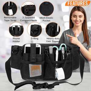 Bolsa de Cintura Organizadora de Enfermería con Múltiples Compartimentos para Equipo Médico, Riñonera de Enfermera - Product Image 2