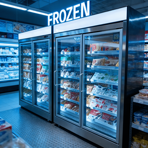 Congelatori Verticali Commerciali per Supermercati, Vetrina Refrigerata con Porta in Vetro - Product Image 1