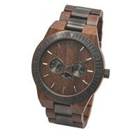 Montre en bois minimaliste au design simple montre à quartz ronde en bois montre logo client OEM