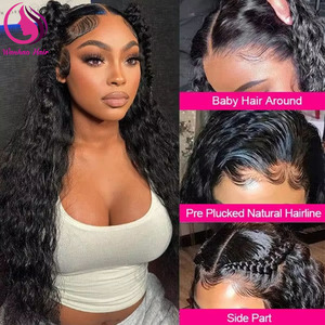 Cheveux indiens bruts 13X4 Transparent Lace Front perruques de cheveux humains cuticule aligné Deep Wave Full HD dentelle frontale perruques pour les femmes noires - Product Image 2