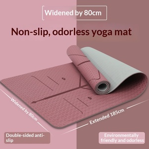 Tapis de <span class=keywords><strong>yoga</strong></span> TPE professionnel de haute qualité, imprimé sur mesure, absorbant, antidérapant, épaissi, imperméable, pour le sport, la danse et le fitness, avec <span class=keywords><strong>alignement</strong></span> - Product Image 3