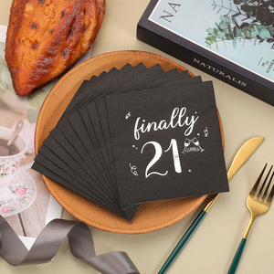 Gold-stamped premium digital napkins, perfect <b>for</b> <b>birthday</b> parties, <b>decorative</b> square paper, high-end hotel disposable napkins. - Product Image 3