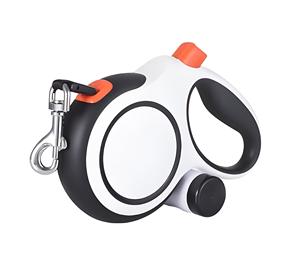 Laisse rétractable moderne de luxe occidentale à double tonalité blanc/noir de 8 mètres avec porte-sac à crottes pour chiens de 50 kg - Product Image 1