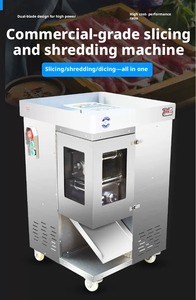 Stainless Steel Commercial <b>Meat</b> Mincer <b>Grinder</b> Machine with Control Panel and Wheels for Food Processing - Product Image 5