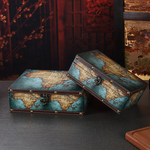 Retro European Style Wooden <b>Storage</b> <b>Box</b> Stackable With Lid Desktop Decorative Organizer For Living Room Bedroom Study Jewelry - Product Image 3