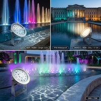 Spot sous-marin extérieur en acier inoxydable IP68 RVB LED haute puissance 24V 316L SS étanche pour l'éclairage de paysage de piscine de jardin