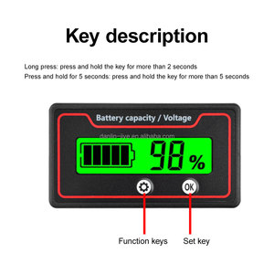 12V 24V 36V 48V 60V 72V 84V Lead Acid Lithium Battery Capacity <span class=keywords><strong>Indicator</strong></span> Car Motorcycle Voltímetro <span class=keywords><strong>Digital</strong></span> 9-120V Voltage Testers - Product Image 2