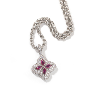 All'ingrosso <span class=keywords><strong>collana</strong></span> con ciondolo a forma di <span class=keywords><strong>quadrifoglio</strong></span> colorato zircone con ciondolo a quattro foglie gioiello placcato in oro 18k - Product Image 5