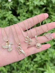 Collares de circonita con diseño de pájaro, colibrí, flecha, corazón y sol, joyería con dijes de animales para mujer - Product Image 2