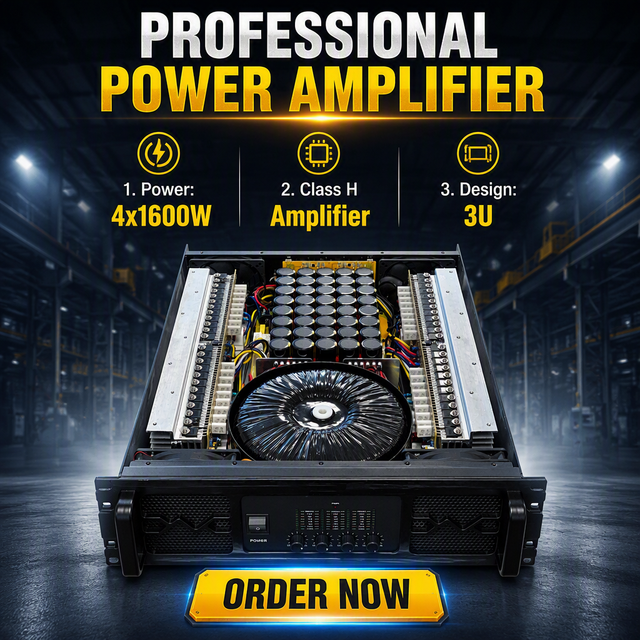 3U 4-Channel Class H Amplifier Professional Power Amplifier 1600Wx4 Subwoofer Stereo AMP Sound Equipment/amplifiers/speaker