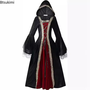Vestido de <span class=keywords><strong>Princesa</strong></span> Celta Medieval para Mujer, Talla Grande, con Capucha, Disfraz de <span class=keywords><strong>Bruja</strong></span> para Adultos, Disfraz de Halloween, Traje Vintage para Fiesta Renacentista - Product Image 1
