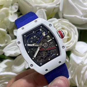 Ultra Thin Carbon Fiber Diver <b>Watch</b> RM6702 <b>Skeleton</b> Dial <b>Automatic</b> Mechanical Rubber Lightweight Tonneau Case Luxury Sport - Product Image 2