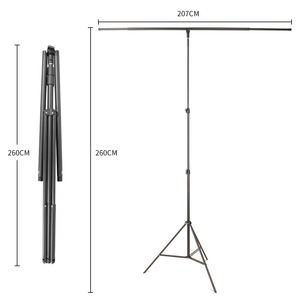 Integrated T-Shaped Background Stand 97-260Cm Adjustable Photography Green Screen Live Streaming Backdrop Support - Product Image 5