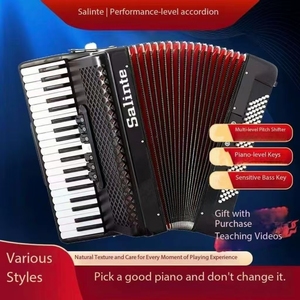 Accordéon à boutons en bois diatonique chromatique professionnel pour adultes Salinte, 41 touches, modèle 120BS, 4 ressorts - Product Image 3