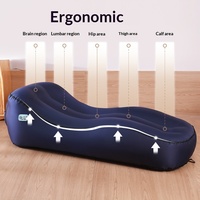Chaise longue de plage d'extérieur, lit d'air portable avec tissu composite pour les siestes et les moments de repos de l'après-midi, canapé gonflable relaxant