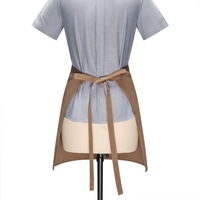 Tablier en tissu imprimé avec logo personnalisé, unisexe, vierge, imperméable, pour cuisine et service, avec poche, design demi-tablier à la taille
