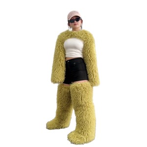 Chaqueta y <span class=keywords><strong>Chaleco</strong></span> Cortos de Piel Sintética de Oveja Estilo Urbano Europeo y Americano para Blogueros, Ecológicos, Transpirables, con Mangas Cortas Estilo Mongol - Product Image 5