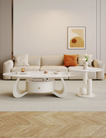 Table basse elliptique en roche éclatée, convertible, durable, portable, petite, de luxe, moderne, pour salon