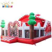 Château gonflable de Noël avec trampoline, en PVC commercial certifié CE, facile à installer pour usage commercial