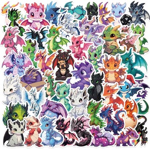 50 Vinyl Self-Adhesive Waterproof Cartoon European Dragons Stickers-<b>Cute</b> Q-Version Doodles for Luggage <b>Notebook</b> Skateboard - Product Image 1