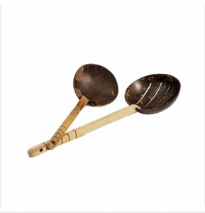 3-Piece Coconut Wood Ladle and Spoon Set Handmade Eco-Friendly Dishwasher <b>Safe</b> Kitchen Cooking Serving <b>Tools</b> - Product Image 4