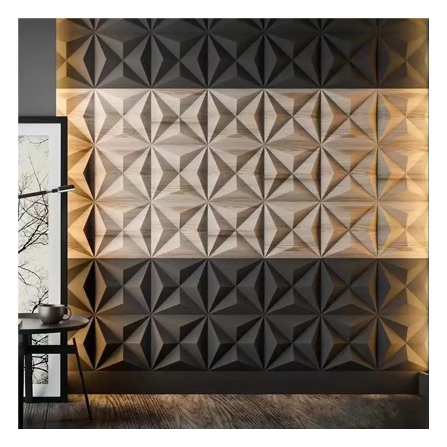 Luxo Personalizado Home Deco Acabamento Interior 3D PVC Sala TV Fundo Quarto Art Wall Board Painéis