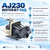 Unité de propulsion à jet d'eau Alamarin Jet AJ230 260HP, système de jet d'eau marin pour bateau de sauvetage, bateau de patrouille, bateau de travail