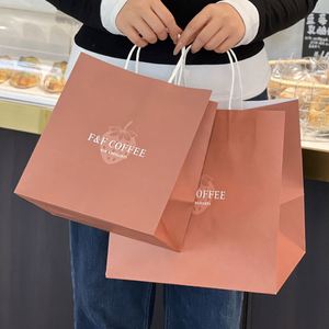 Bolsas de Papel Kraft Biodegradables y Ecológicas con Logotipo Personalizado para Pasteles, Postres, Café, Leche, Té y Comida para Llevar - Product Image 3