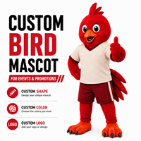 Costume de mascotte d'oiseau en peluche personnalisé, tenue de personnage d'oiseau de dessin animé en fourrure réaliste pour équipe sportive, défilé, événement de marque, performance.