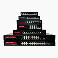 4 Port PoE dengan 2 Uplink Switch IEEE802.3af/at 10/100Mbps 85W High Power SCM POE Switch