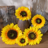 MW33221 fleurs artificielles géantes décoratives en tissu têtes de fleurs de tournesol jaunes en stock en différentes tailles pour la décoration