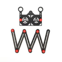 Règle multi-angles en alliage d'aluminium, localisateur de trous pour carreaux, règle de mesure pliable