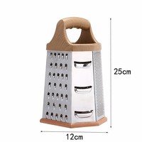 Dd1080 Keuken Gadgets Hout Handvat Hakken 6 In 1 Multifunctionele Rasp Roestvrijstalen Doos Rasp Dunschaar Snijmachine