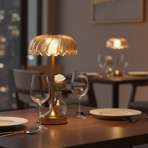 Lampe de <span class=keywords><strong>Table</strong></span> Décorative de Luxe Atmosphérique en Verre, Sans Fil, à Commande Tactile, Rechargeable et Portable, avec Base en Métal, Idéale pour Restaurant - Product Image 4