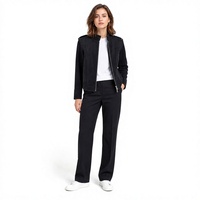 Veste en daim pour femme, style motard, fermeture éclair sur le devant, col montant, coupe courte et régulière, vêtement d'extérieur pour l'automne et l'hiver