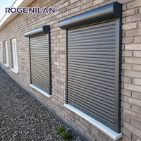 Persianas enrollables motorizadas de aluminio ventiladas para exteriores ROGENILAN, ventanas enrollables antirrobo para negocios