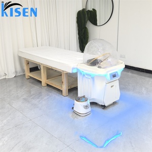 KISEN Modern Multifunction Barbershop Equipment Portable Head Shampoo <b>Bed</b> Luxury Removable Spa Sink No Plumbing with Steamer - Product Image 2