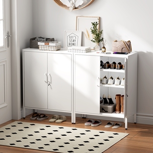 Meuble à chaussures d'entrée 3 tiroirs, armoire à chaussures en acier noir, casier de rangement pour chaussures, support fin pour chaussures, pour mobilier de maison et couloir - Product Image 4