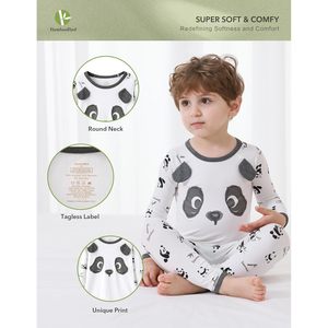 Ensemble de pyjamas pour enfants BambooBud, manches longues, vêtements de nuit doux en viscose de bambou, 2T-6Y, pyjamas unisexes pour tout-petits - Product Image 2