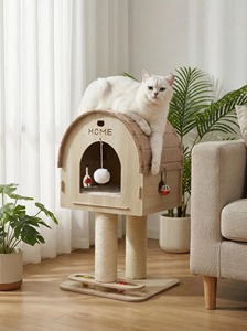 Kolay Kurulumlu Kedi Evi Lüks Tırmalama Platformu Çok Katlı Kedi Ağacı Keçe Çatılı Klasik Modern Tasarım Dayanıklı Geniş Kedi Evi - Product Image 4