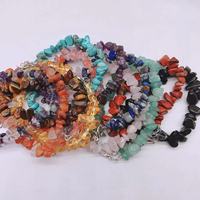 Bracelet en cristal naturel en gros, chaîne en alliage, bracelet en agate et pierres précieuses irrégulières pour bijoux bohèmes, cadeau