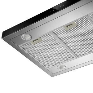 Hot Selling Vented Electric Household Tempered Glass <strong>Island</strong> Touch Screen Cooker Hood with LED Lighting - Product Image 1