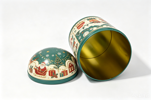 Christmas Rotating Musical Dome <b>Tin</b> Box Food Grade Cookie Gift Metal Can Christmas Holiday Gift - Product Image 6