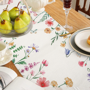 Runner da Tavola Floreale Primaverile ed Estivo 13x72 Pollici 13x90 Pollici con Fiori <span class=keywords><strong>Rosa</strong></span>, Piante, Foglie e Farfalle per Decorazione Tavola da <span class=keywords><strong>Cucina</strong></span> e Sala da Pranzo - Product Image 4